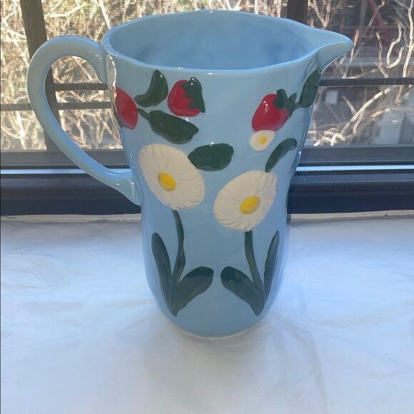 ❤️Floral Blue Ceramic Pitcher - Picture 3 of 11